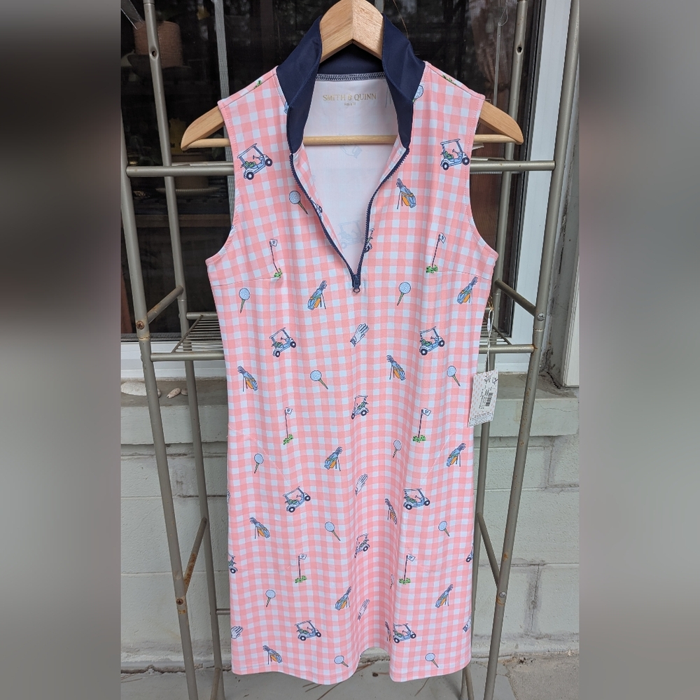 Smith And Quinn Katherine Golf Dress Size Small Pink Club Plaid NWT